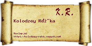 Kolodzey Réka névjegykártya